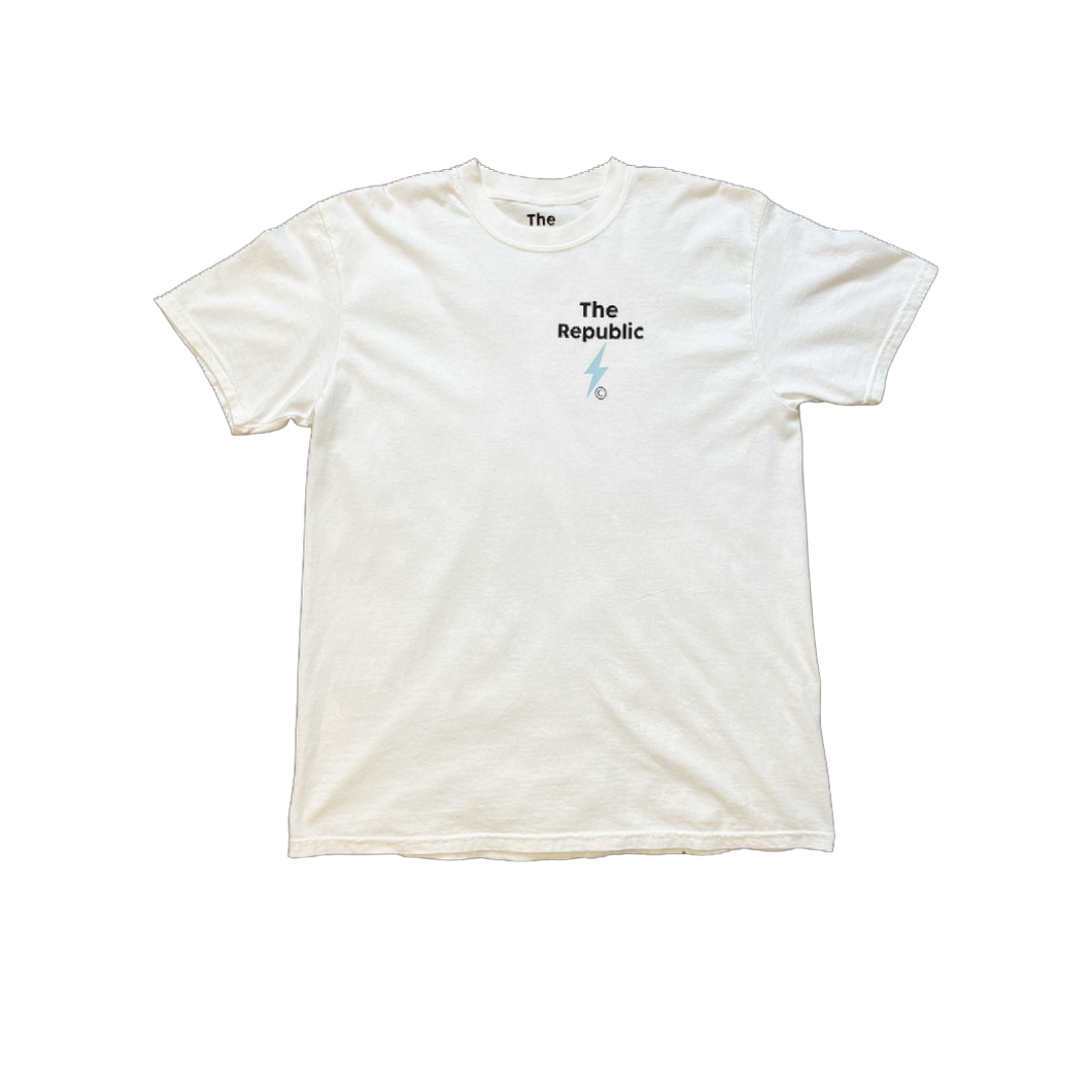 The Republic Reflective Short Sleeve Tee (White/Baby Blue)