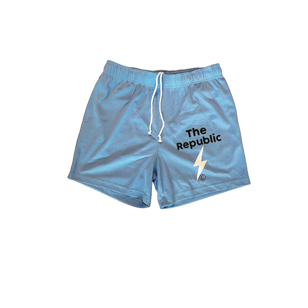 The Republic Reflective Mesh Shorts (Baby Blue)